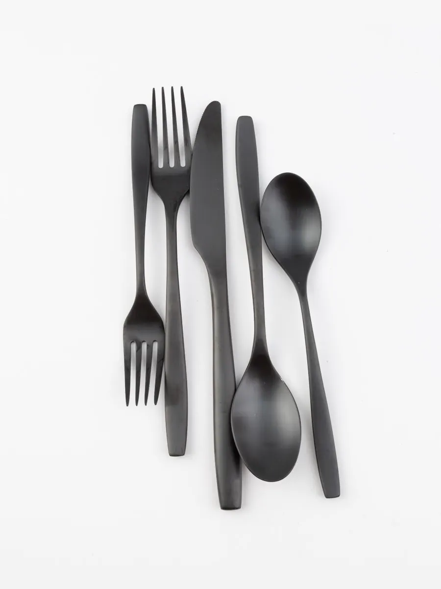 Набор столовых приборов Averie Satin из 20 предметов, на 4 персоны Cambridge Silversmiths — изображение 4 из 5, черный