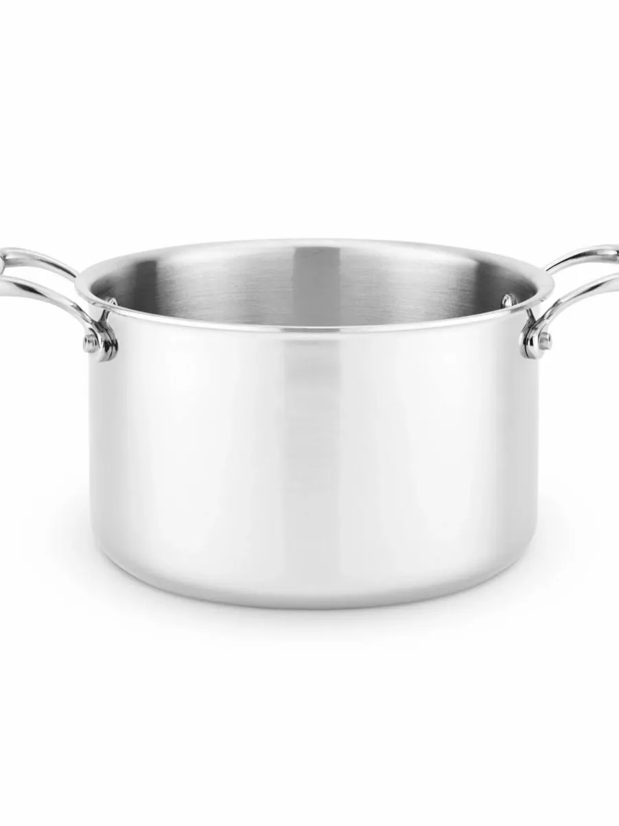 Полностью облицованная кастрюля серии Titanium объемом 8 кварт с крышкой Heritage Steel — изображение 3 из 3, серебристый