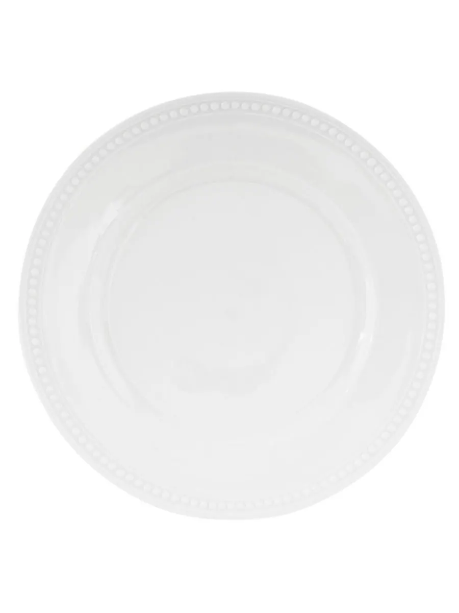 Набор из 4 тарелок для обеда Everyday Whiteware с декоративными бусинами Fitz and Floyd — изображение 2 из 4, белый