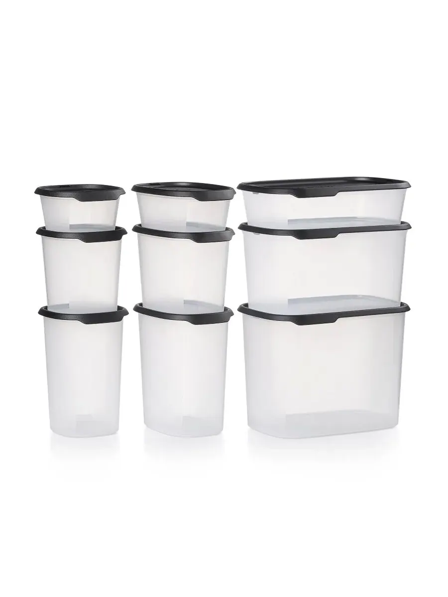 Набор контейнеров One Touch Fresh из 18 предметов с крышками Tupperware — изображение 1 из 10, черный