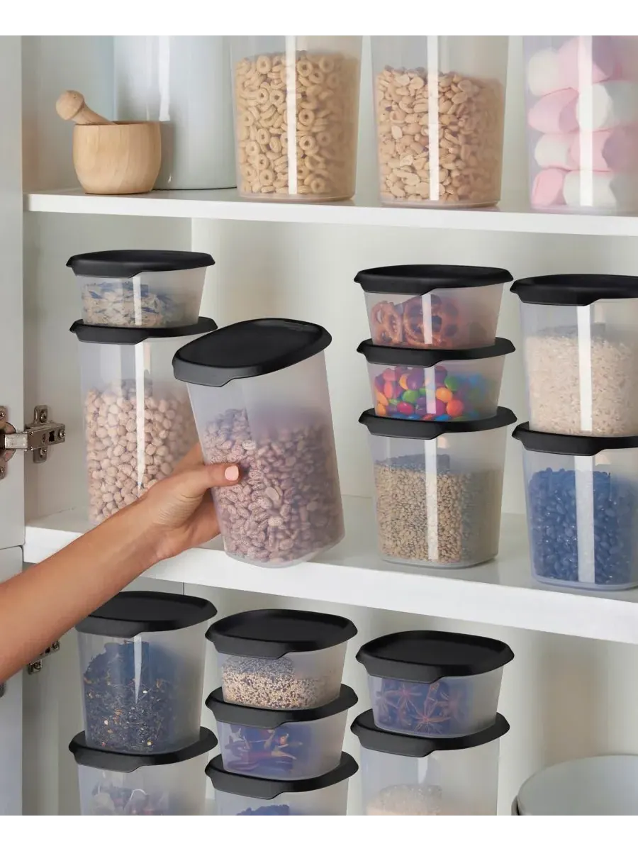 Набор контейнеров One Touch Fresh из 18 предметов с крышками Tupperware — изображение 2 из 10, черный
