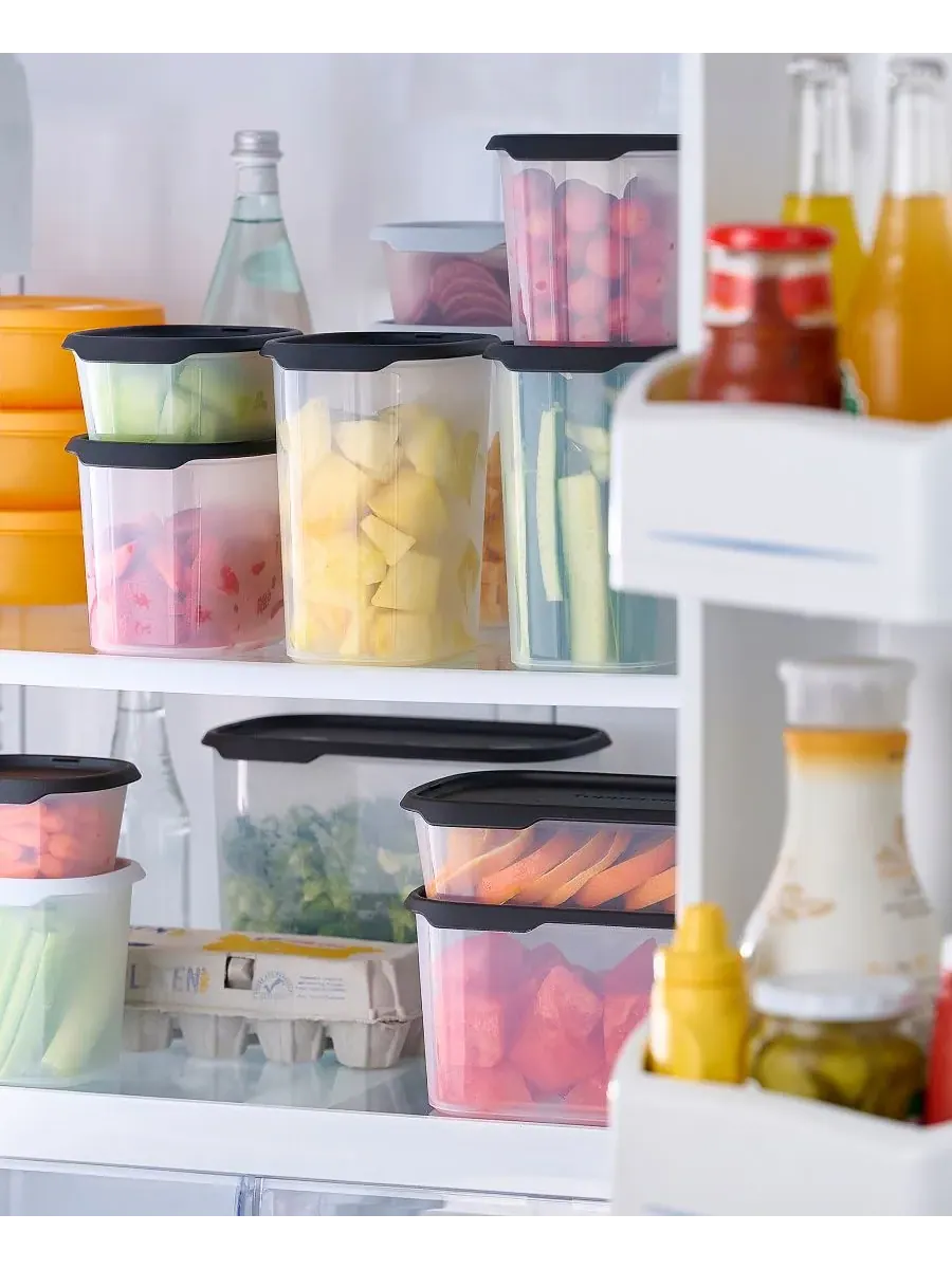 Набор контейнеров One Touch Fresh из 18 предметов с крышками Tupperware — изображение 4 из 10, черный