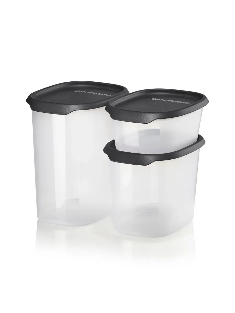Набор контейнеров One Touch Fresh из 18 предметов с крышками Tupperware — изображение 8 из 10, черный
