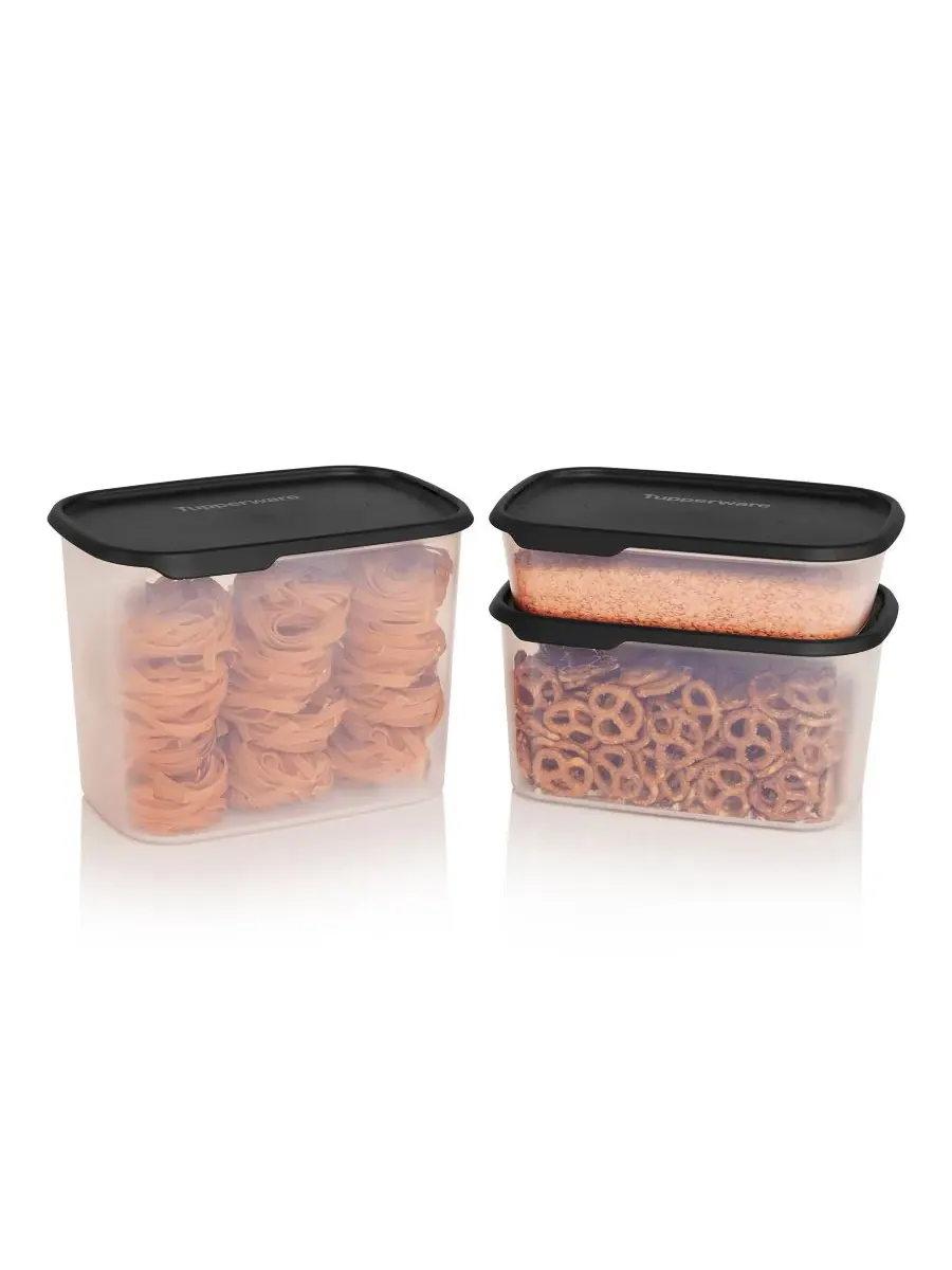 Набор контейнеров One Touch Fresh из 18 предметов с крышками Tupperware — изображение 9 из 10, черный