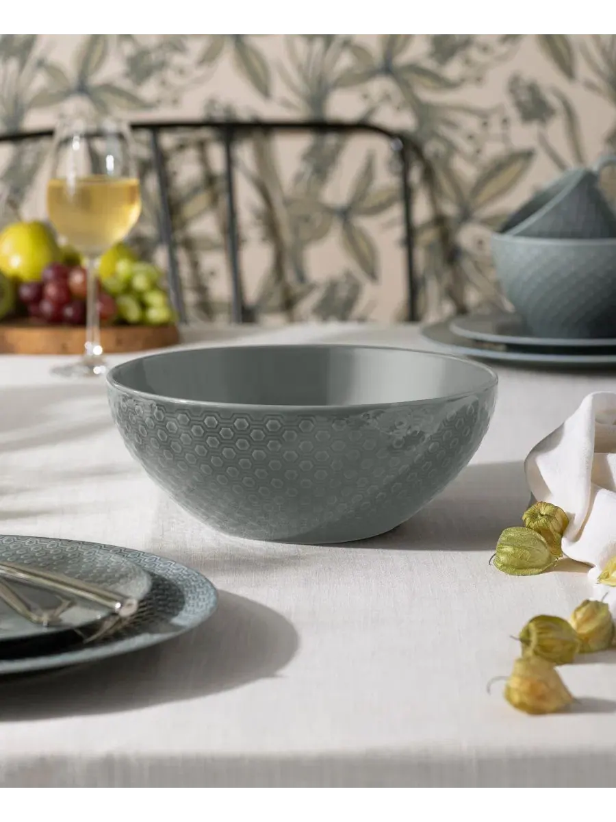 Круглая овощная миска Kikko, 2 кг Noritake — изображение 2 из 3, серый