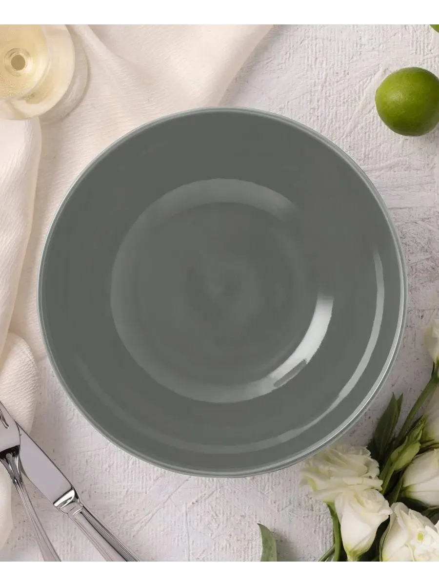 Круглая овощная миска Kikko, 2 кг Noritake — изображение 3 из 3, серый
