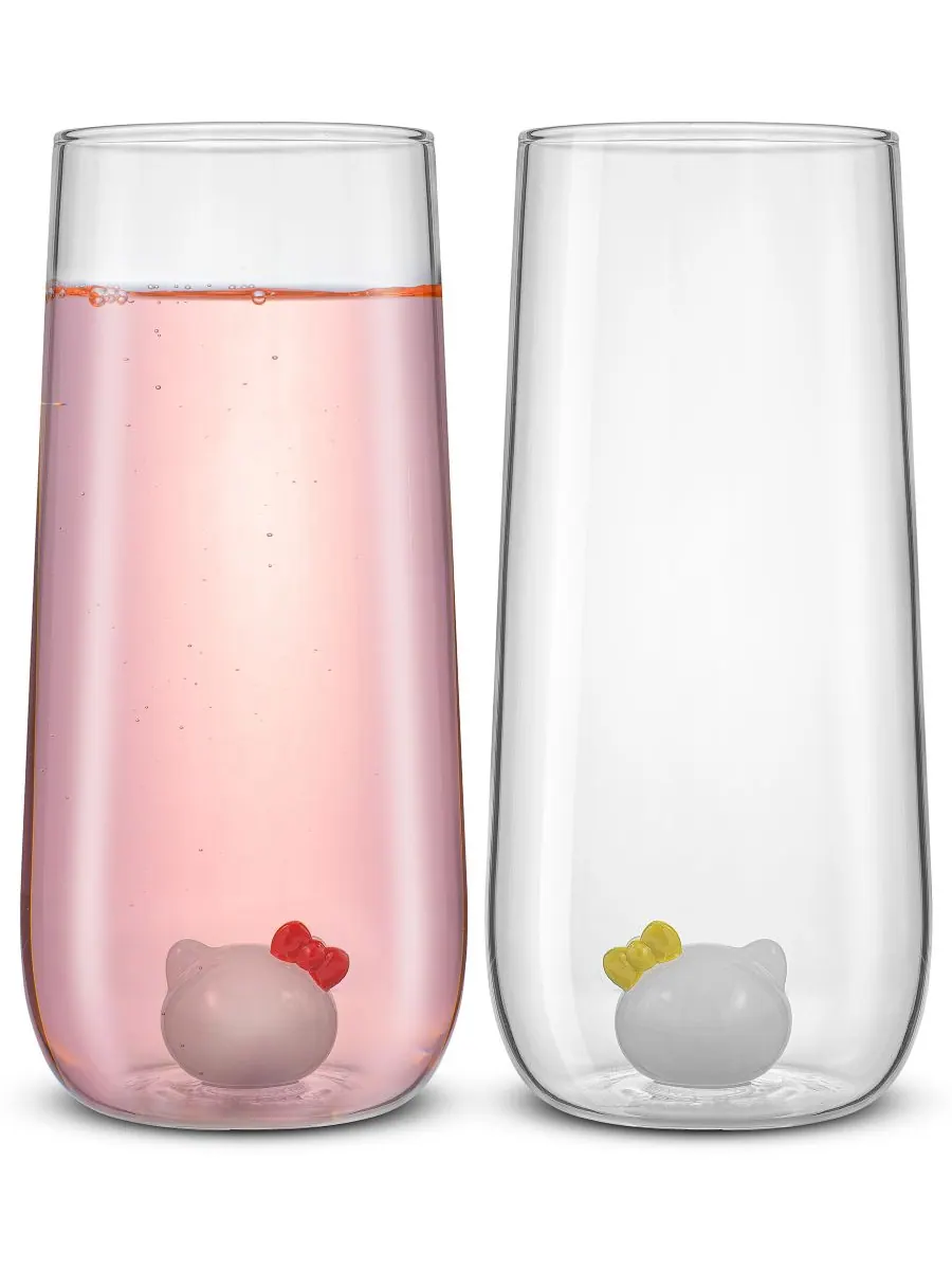 Набор из 2 высоких бокалов без ножки Sanrio Hello Kitty JoyJolt — изображение 9 из 10, мульти