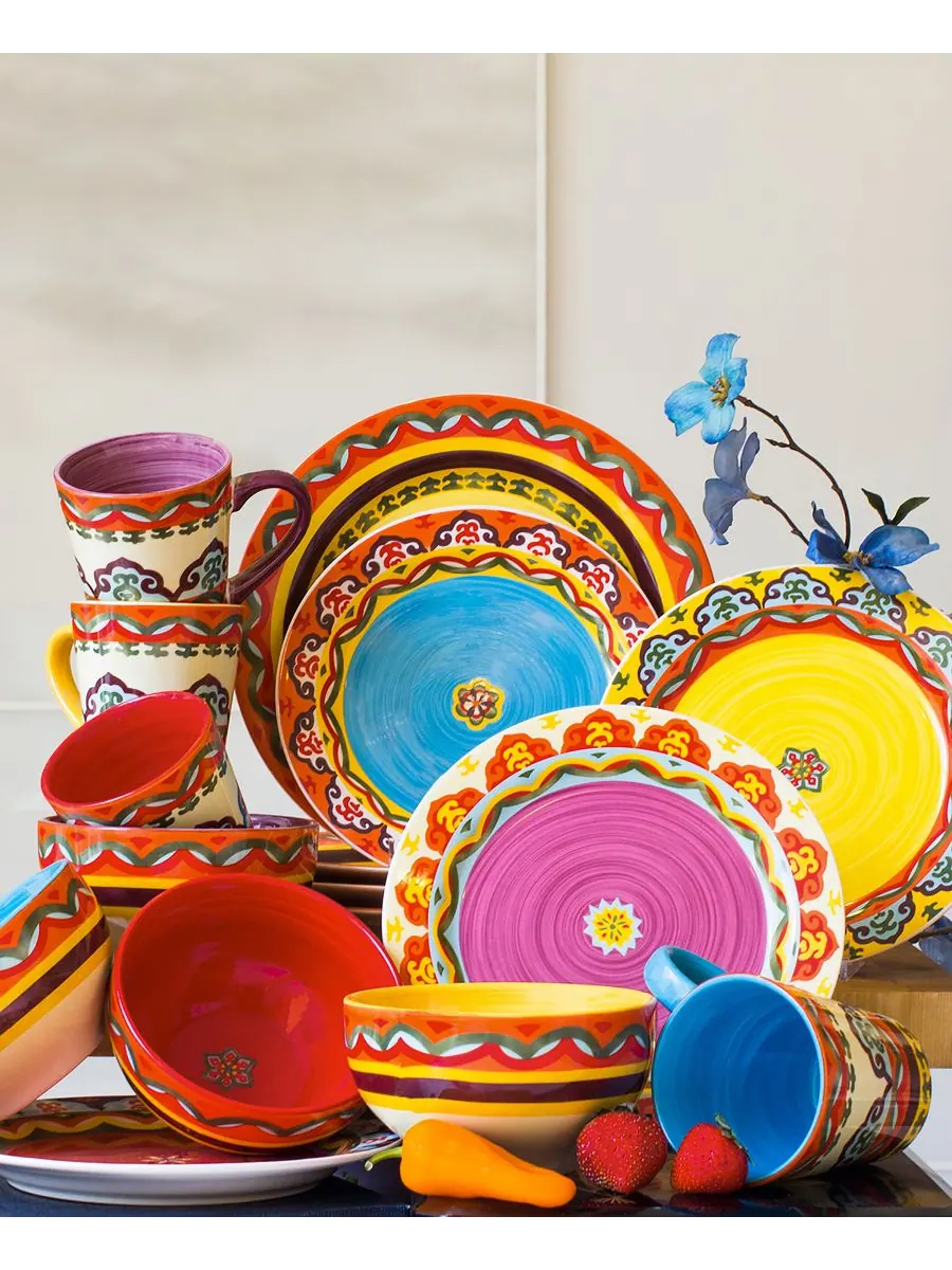 Набор посуды Galicia из 16 предметов, на 4 персоны Euro Ceramica — изображение 4 из 4, мульти