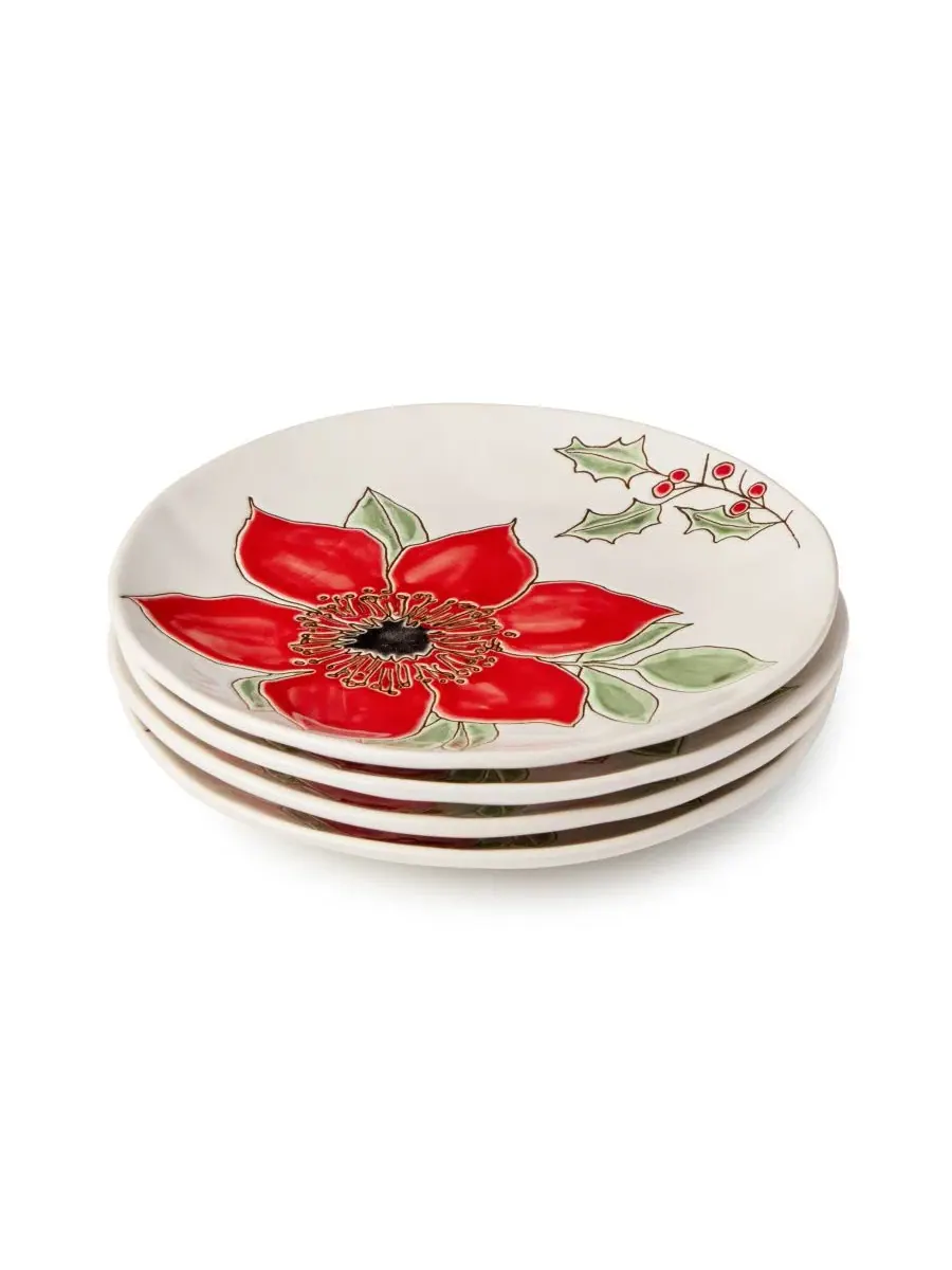 Набор из 4 десертных тарелок Festive Blooms Certified International, 21,6 см — изображение 1 из 5, мульти