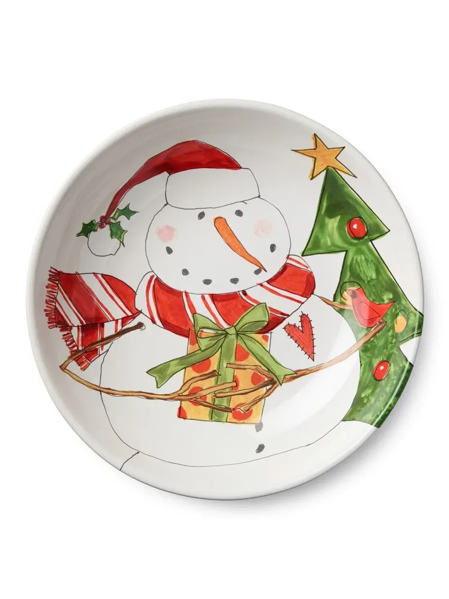 Сервировочная миска Snowman Delight 13 дюймов, 3.8 л, керамическая Certified International — изображение 1 из 3, мульти