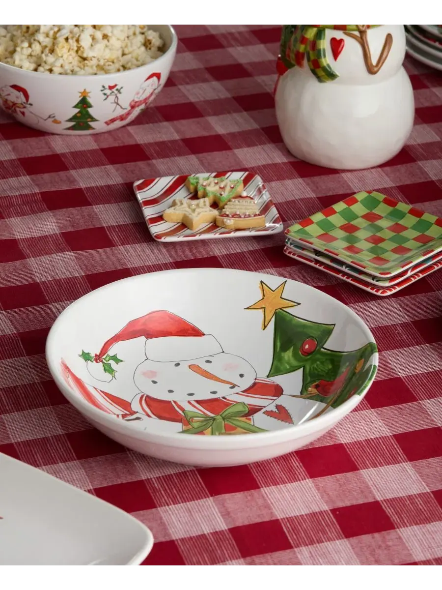 Сервировочная миска Snowman Delight 13 дюймов, 3.8 л, керамическая Certified International — изображение 3 из 3, мульти