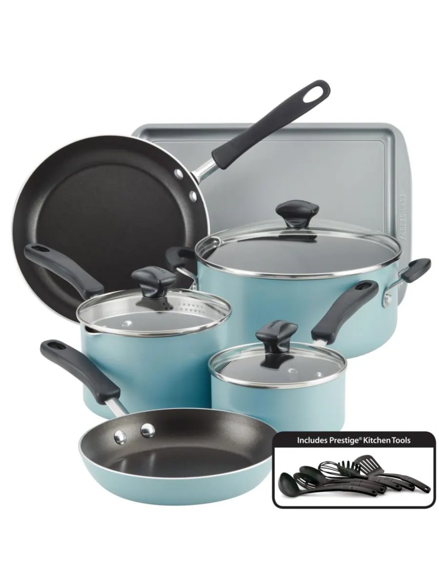Набор посуды Cookstart DiamondMax с антипригарным покрытием, 15 предметов Farberware — изображение 1 из 10, голубой