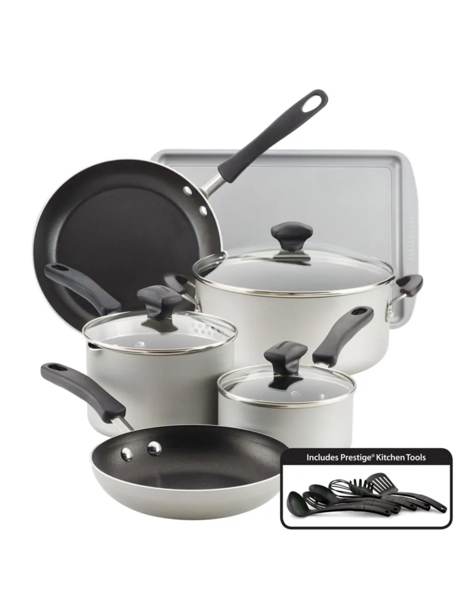 Набор посуды Cookstart DiamondMax с антипригарным покрытием, 15 предметов Farberware — изображение 1 из 10, серебряный