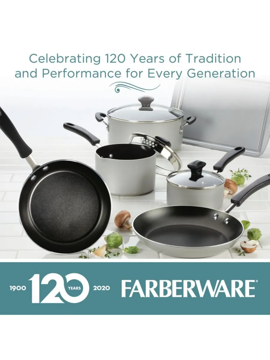 Набор посуды Cookstart DiamondMax с антипригарным покрытием, 15 предметов Farberware — изображение 10 из 10, серебряный