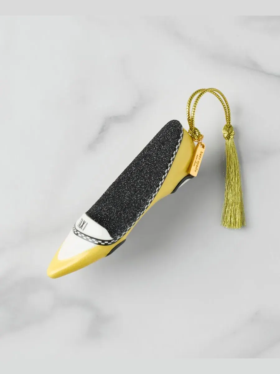 Елочная игрушка-такси с золотым шнуром, Be Jolly Taxi Shoe Ornament kate spade new york — изображение 3 из 5, золото