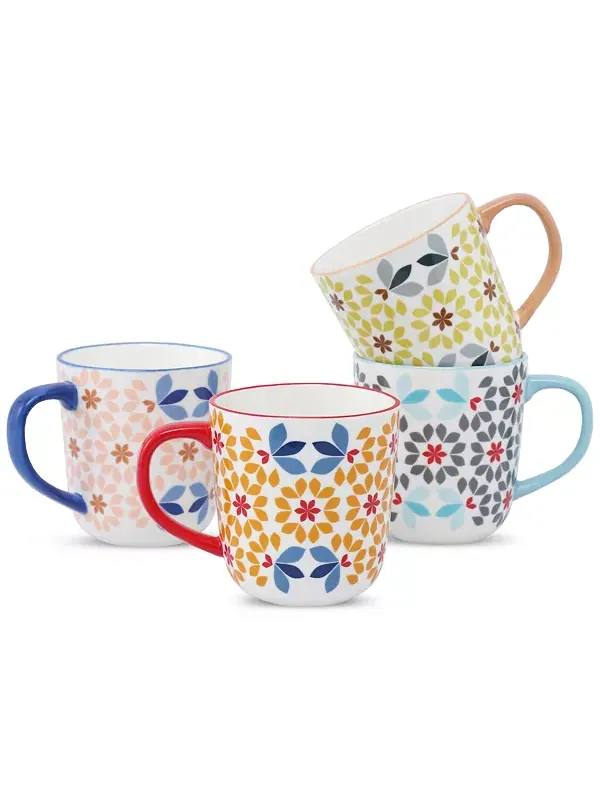 Кружки с геометрическим рисунком, набор из 4 шт. Lorren Home Trends — изображение 1 из 4, мульти