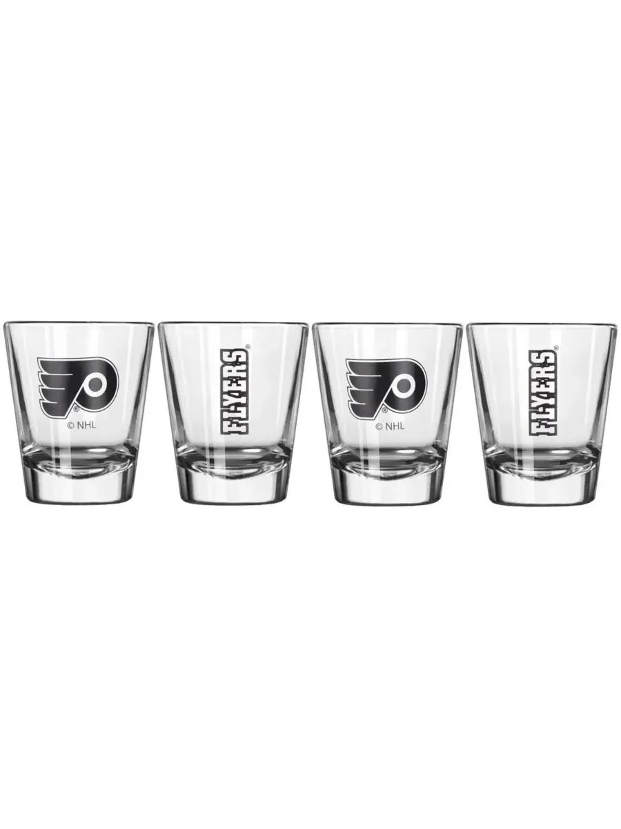 Набор из четырех рюмок по 0,1 л с символикой Philadelphia Flyers Logo Brands — изображение 1 из 1, прозрачный