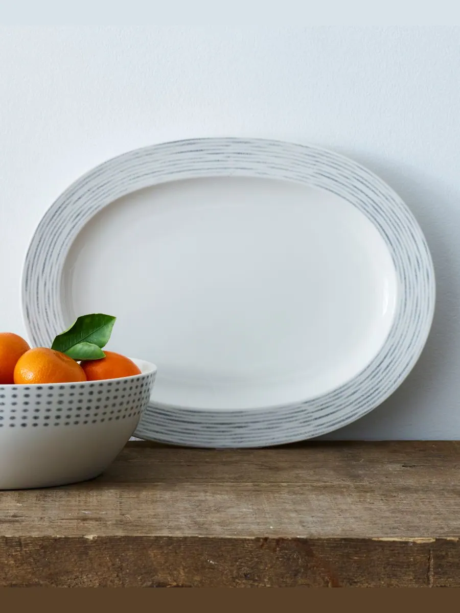 Овальное блюдо «Гамак» Noritake — изображение 3 из 3, серый