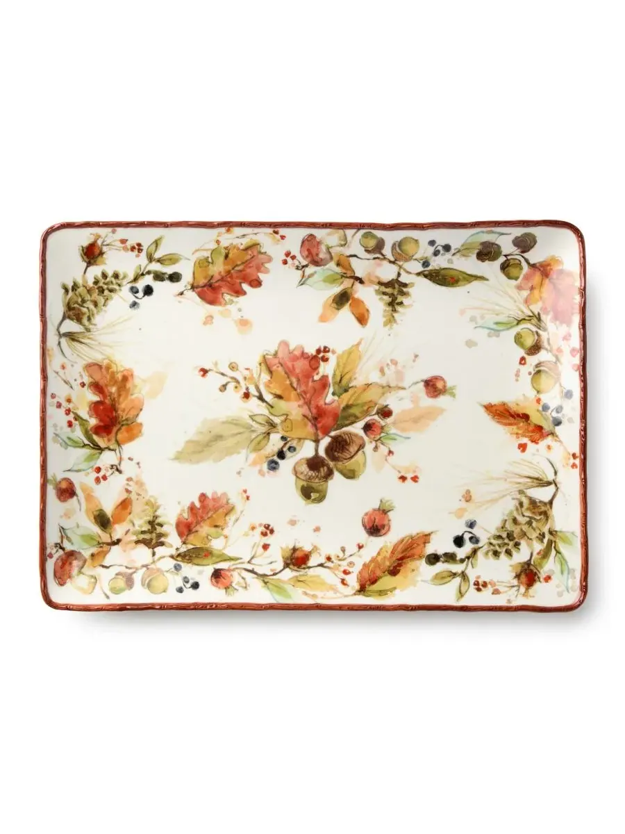 Прямоугольное блюдо Autumn Meadows, 35,6 x 25,4 см, керамика Certified International — изображение 1 из 4, мульти
