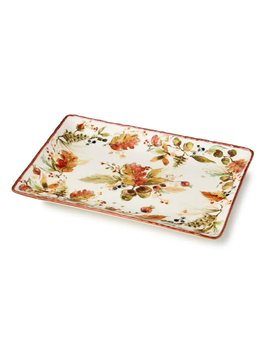 Прямоугольное блюдо Autumn Meadows, 35,6 x 25,4 см, керамика Certified International — изображение 2 из 4, мульти