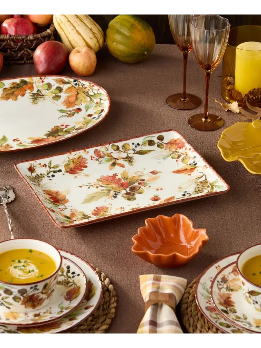 Прямоугольное блюдо Autumn Meadows, 35,6 x 25,4 см, керамика Certified International — изображение 3 из 4, мульти
