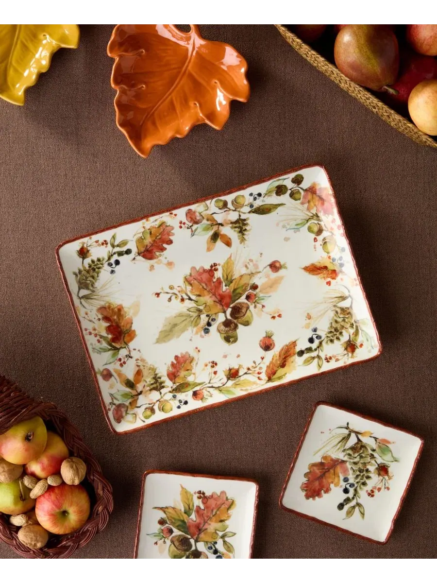 Прямоугольное блюдо Autumn Meadows, 35,6 x 25,4 см, керамика Certified International — изображение 4 из 4, мульти