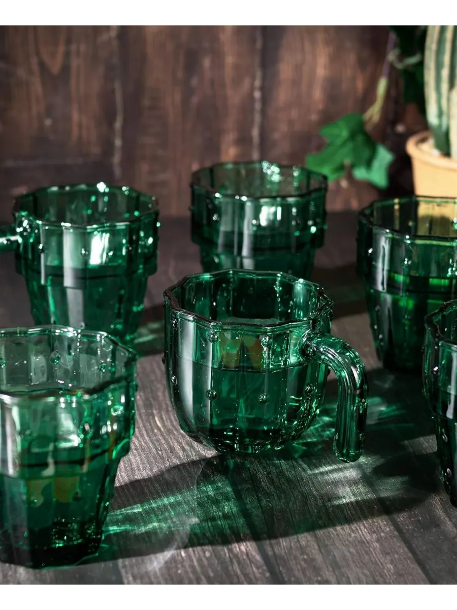 Набор из 6 штабелируемых стаканов Cactus The Wine Savant — изображение 4 из 6, зеленый