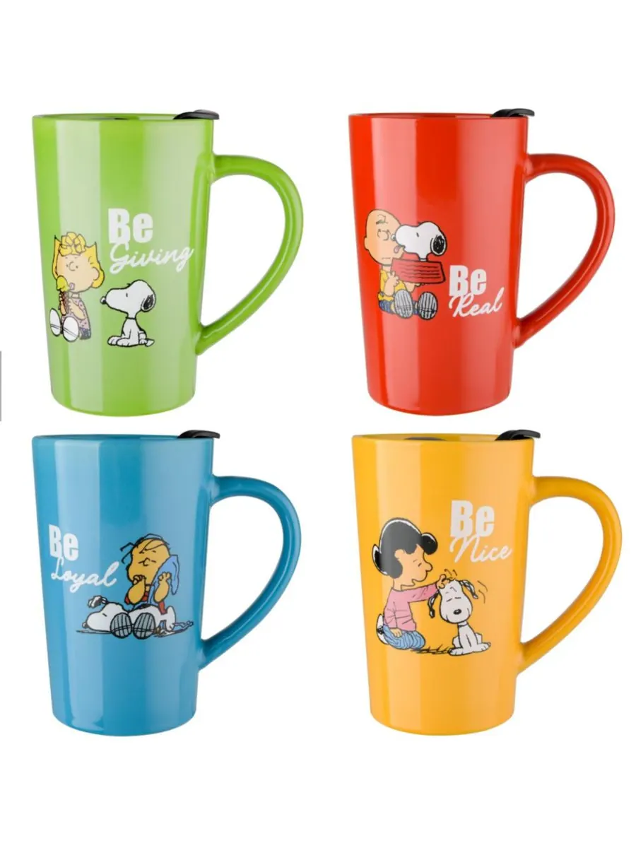 Набор из 4 дорожных кружек объемом 18 унций с крышкой Peanuts — изображение 9 из 10