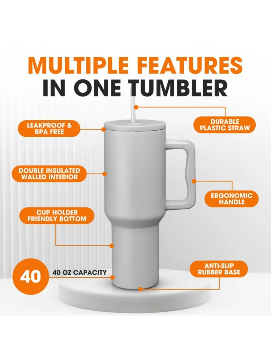 Стакан объемом 40 унций Cheer Collection — изображение 2 из 6, серый