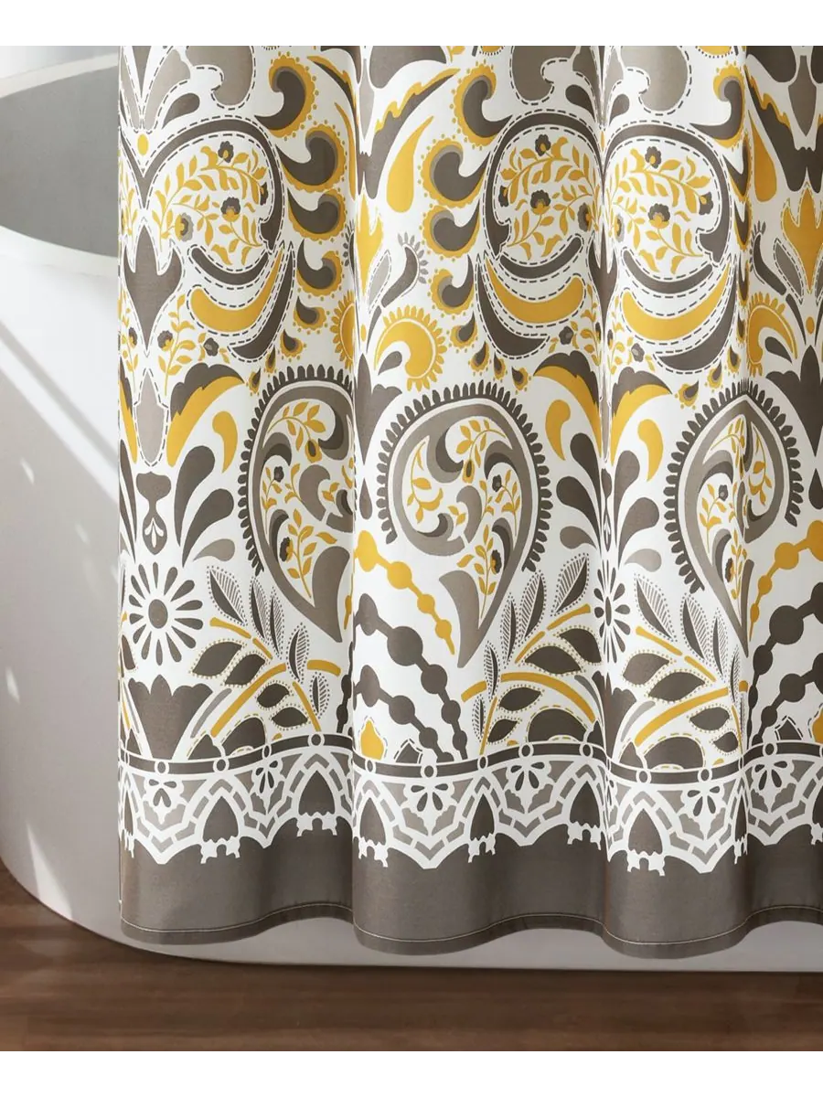 Занавеска для душа Clara Bohemian, 72" x 72" Lush Décor — изображение 5 из 7, серый
