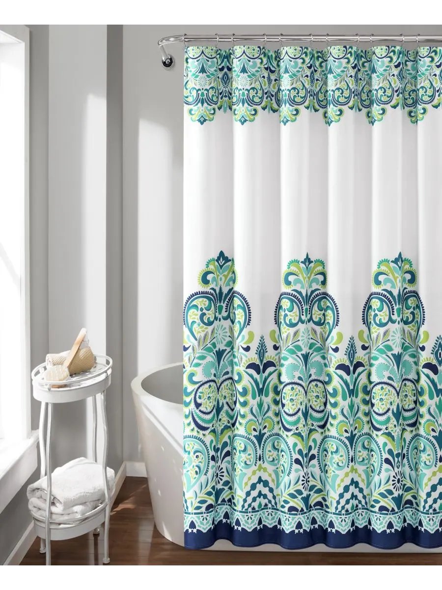 Занавеска для душа Clara Bohemian, 72" x 72" Lush Décor — изображение 1 из 7, синий
