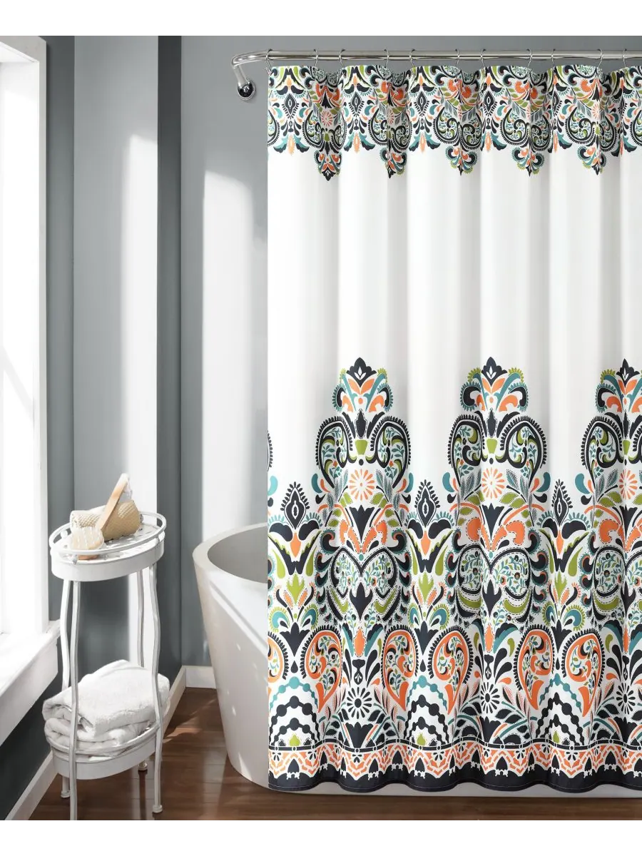 Занавеска для душа Clara Bohemian, 72" x 72" Lush Décor — изображение 1 из 7, темно-синий