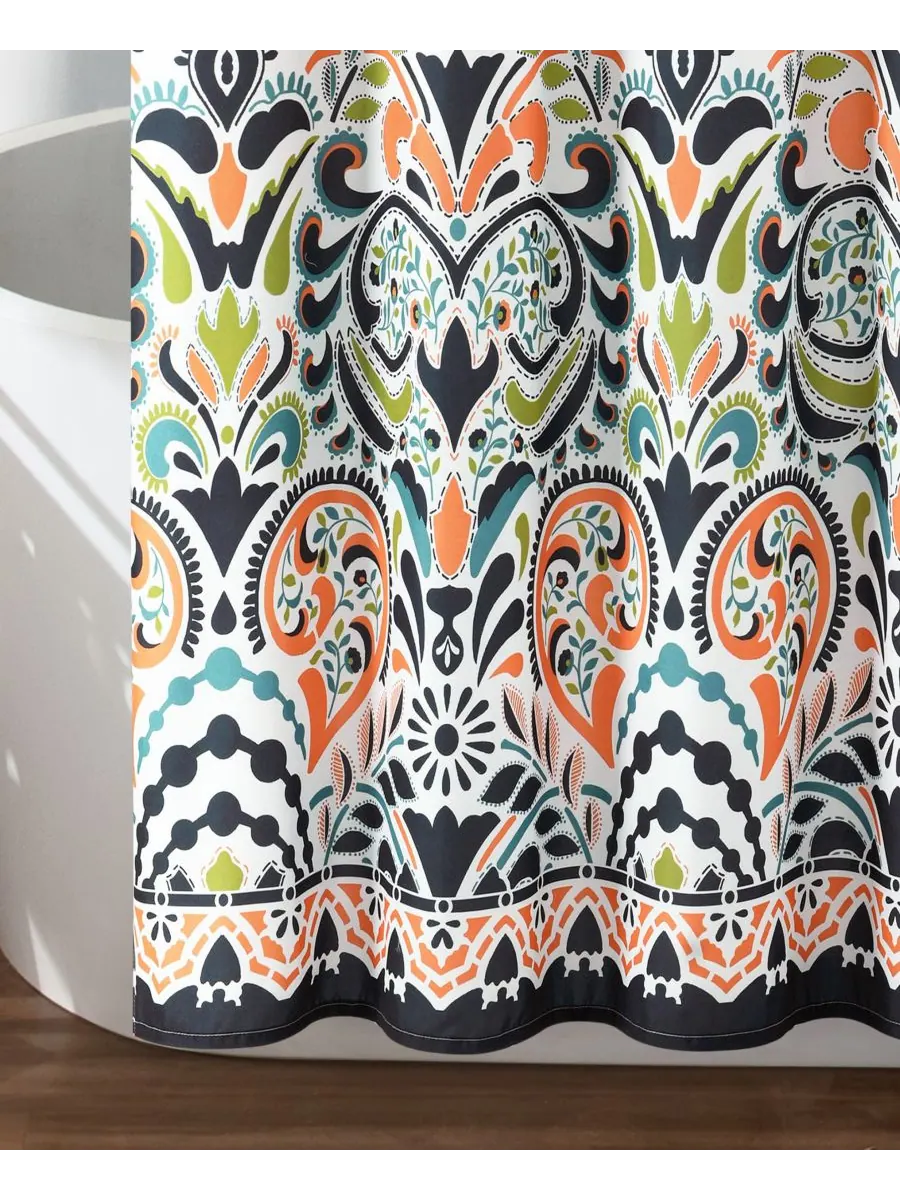 Занавеска для душа Clara Bohemian, 72" x 72" Lush Décor — изображение 3 из 7, темно-синий