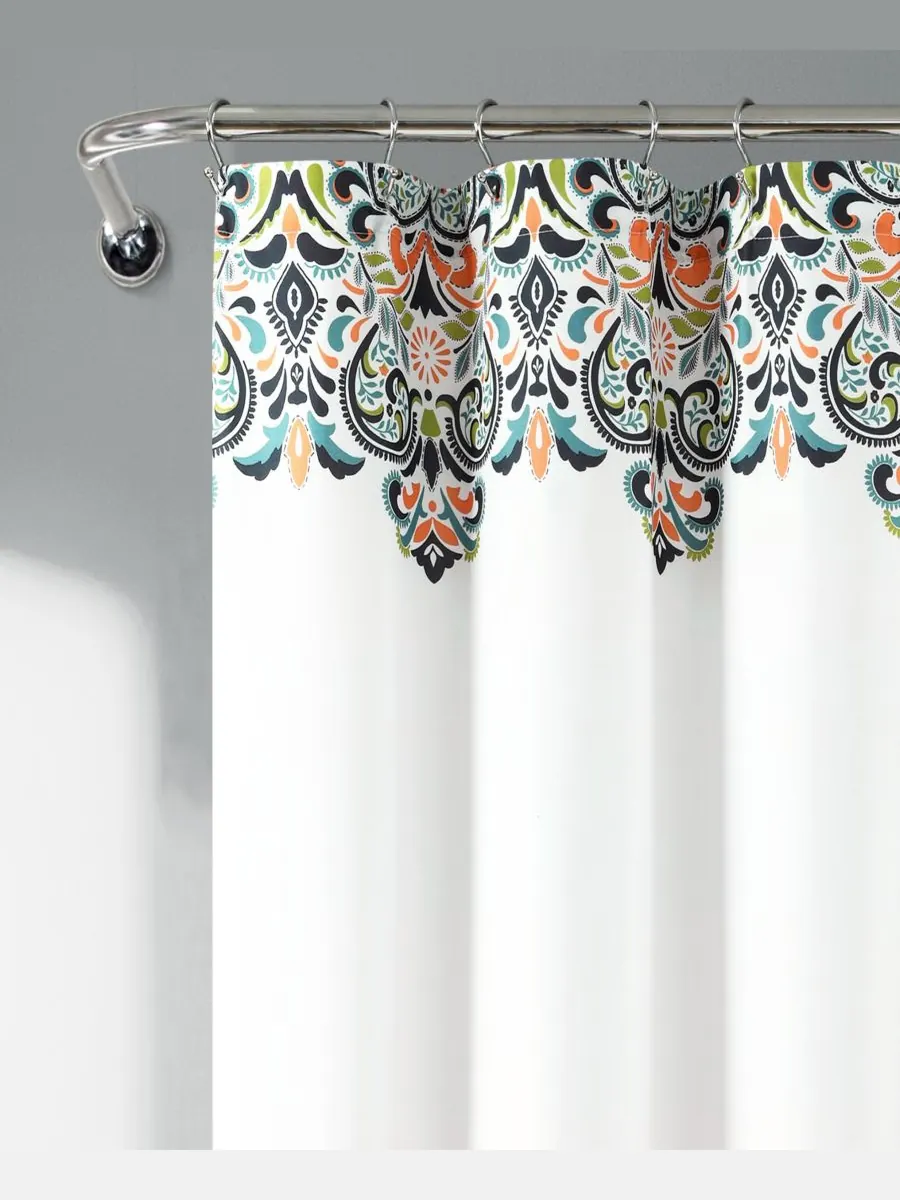 Занавеска для душа Clara Bohemian, 72" x 72" Lush Décor — изображение 4 из 7, темно-синий