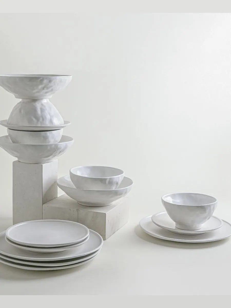 Набор посуды NENDO из 16 предметов, на 4 персоны Stone by Mercer Project — изображение 3 из 7, белый