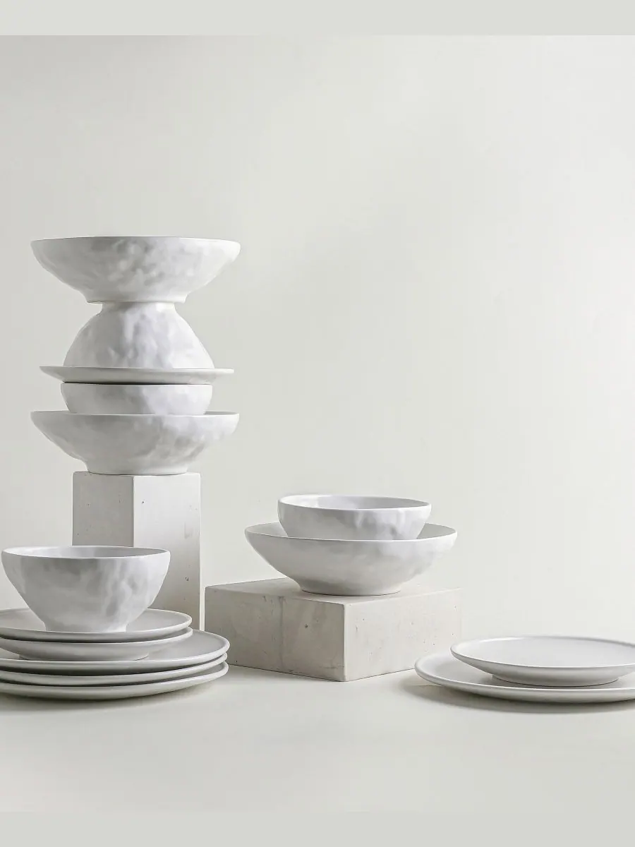 Набор посуды NENDO из 16 предметов, на 4 персоны Stone by Mercer Project — изображение 5 из 7, белый