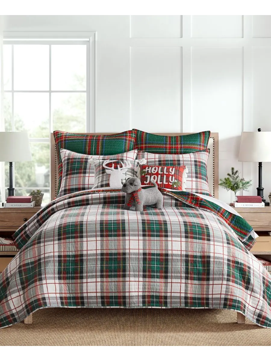 Двустороннее стеганое одеяло Spencer Plaid, размер King/California King Levtex