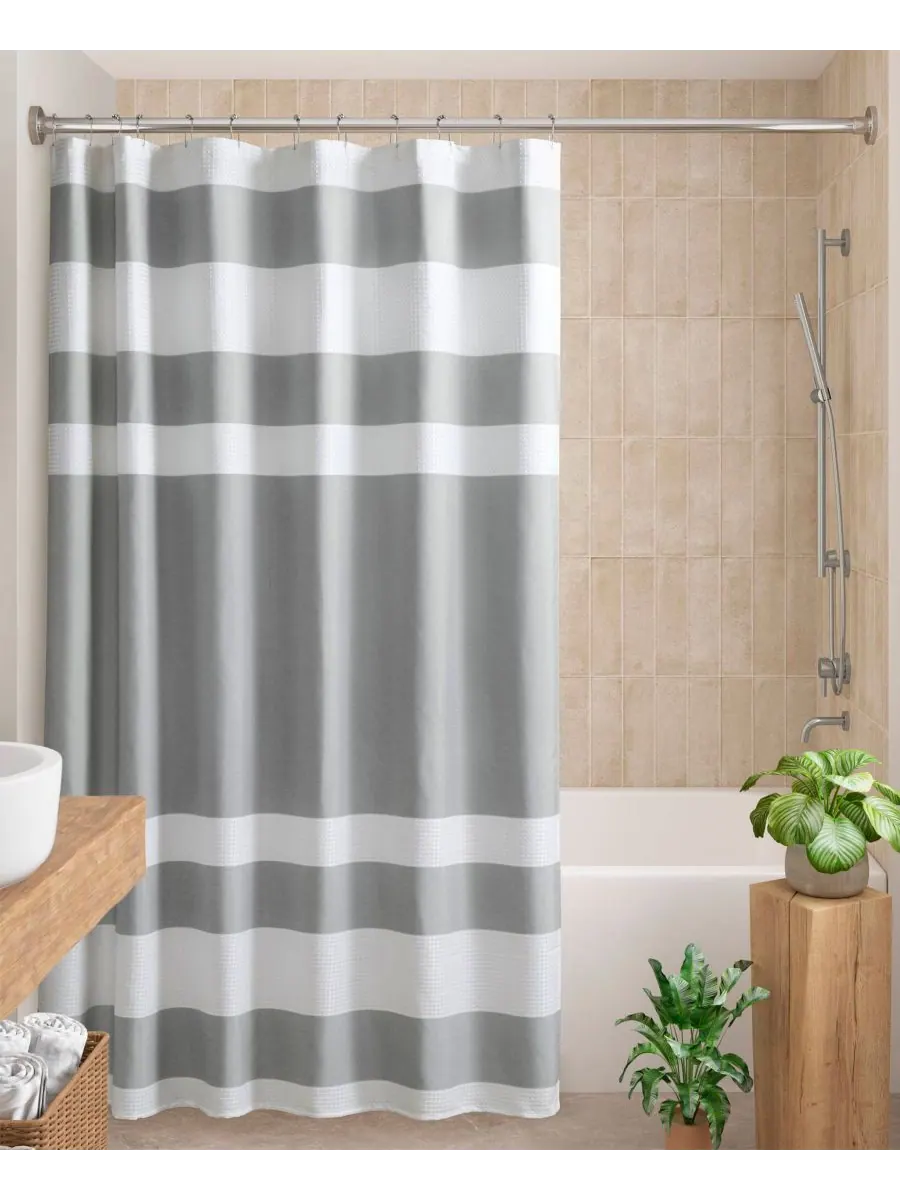 Шторка для душа spa waffle 3m-scotchgard, 72" x 84" Madison Park — изображение 1 из 9, серый