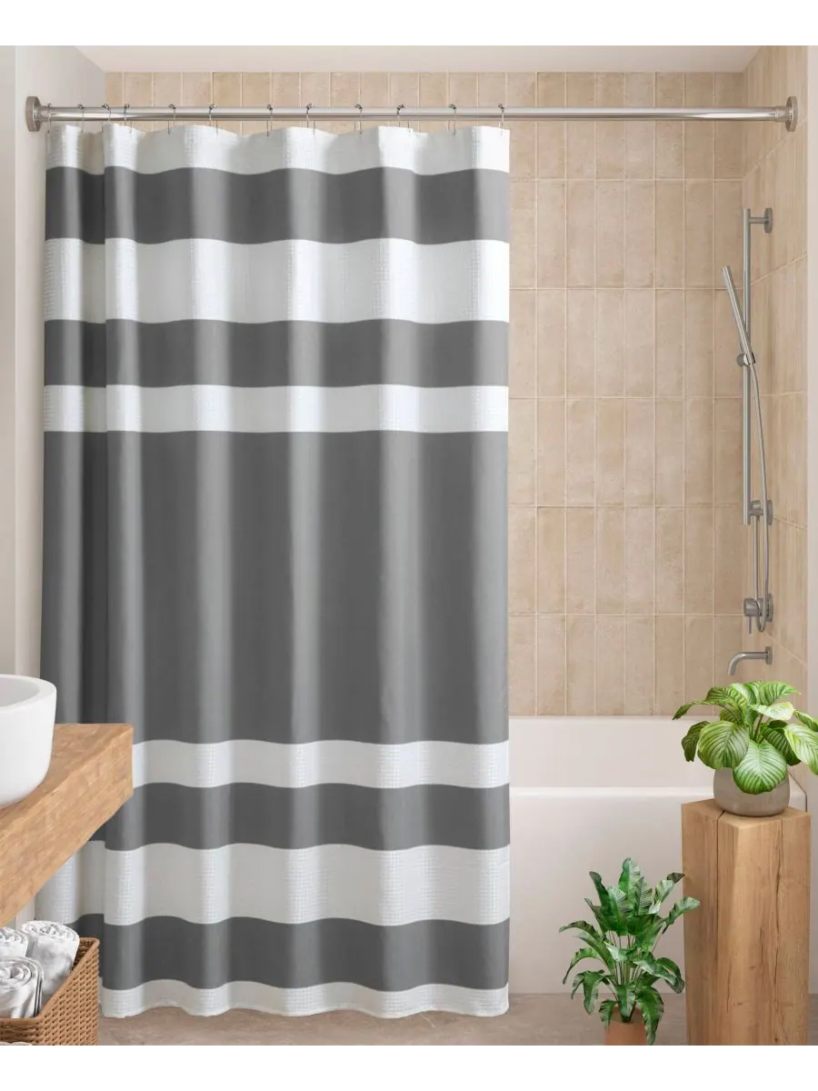 Шторка для душа spa waffle 3m-scotchgard, 72" x 84" Madison Park — изображение 1 из 9, темно-серый
