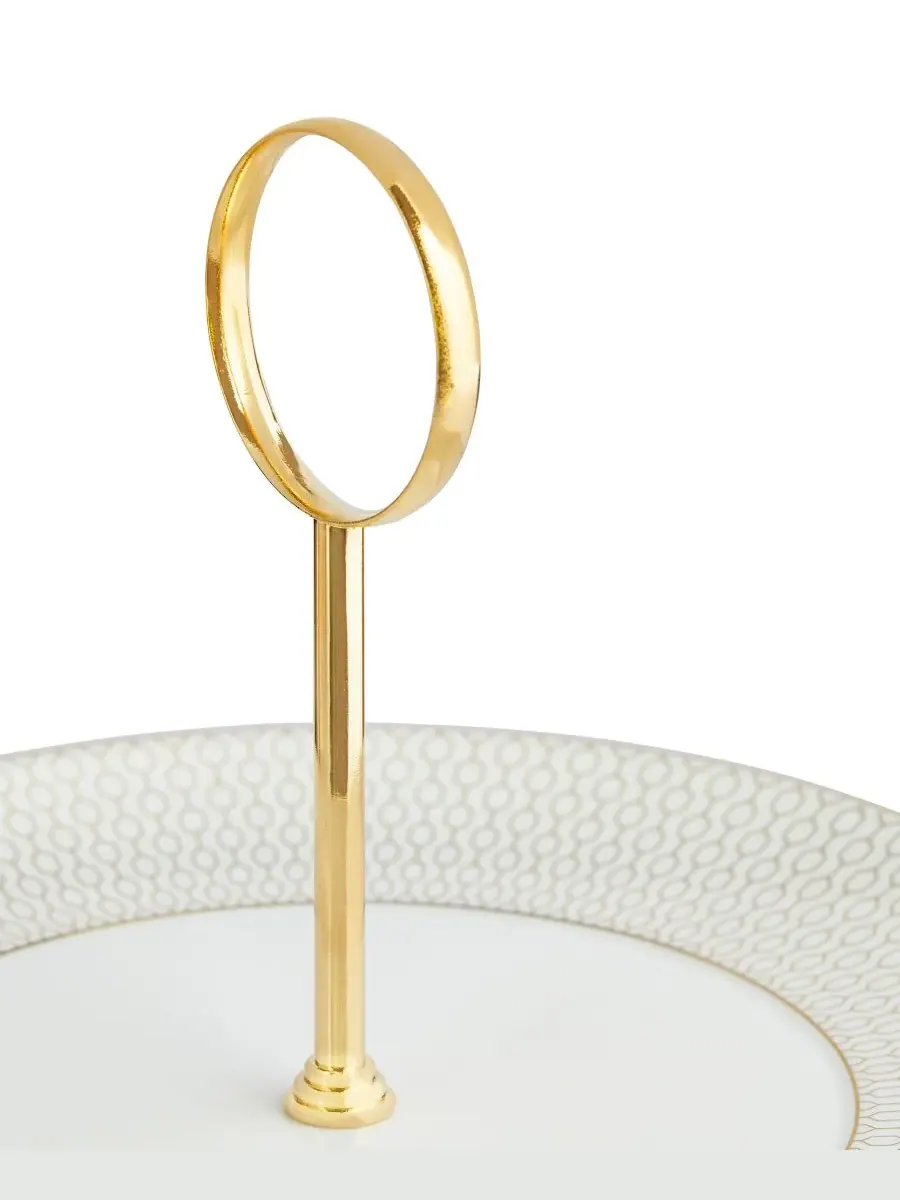 Двухъярусная подставка для торта Gio Gold Wedgwood — изображение 2 из 5, белый