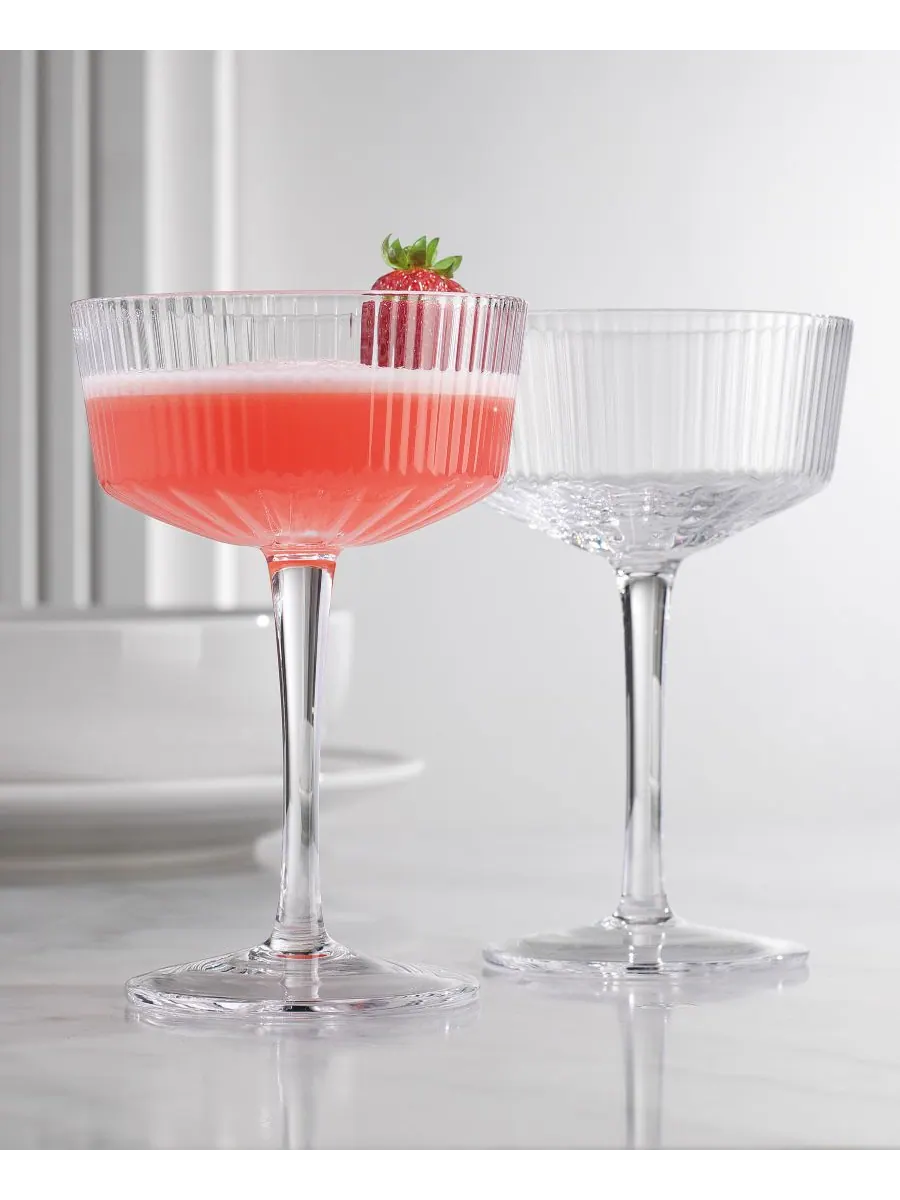 Набор из 4 бокалов для шампанского Sullivan Street Fluted Coupe Godinger — изображение 4 из 4, прозрачный