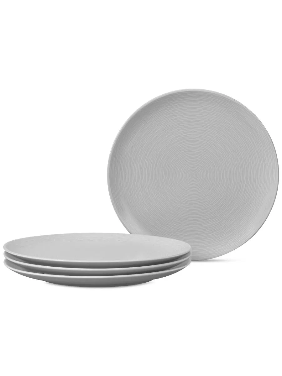 Набор из 4 салатных тарелок Swirl Coupe Noritake — изображение 1 из 5, серый