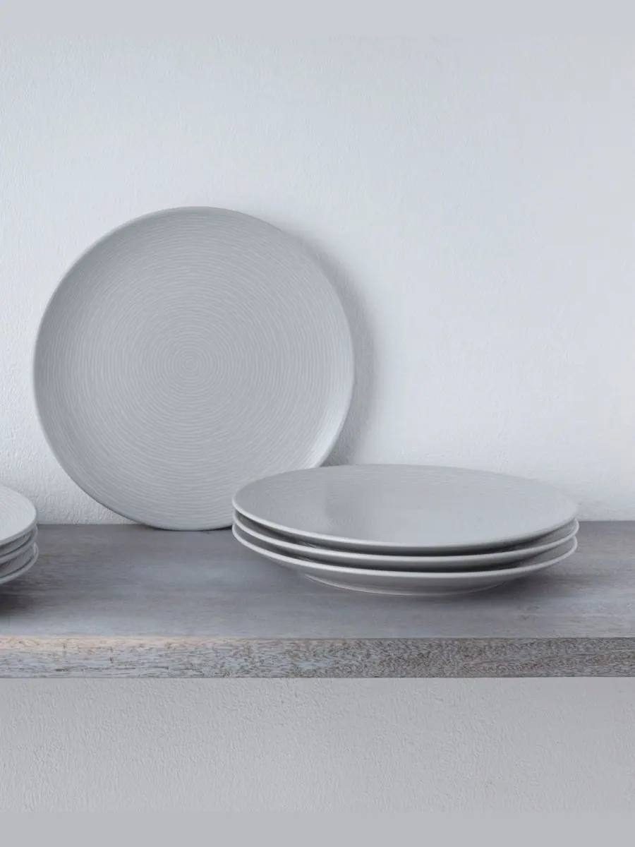 Набор из 4 салатных тарелок Swirl Coupe Noritake — изображение 3 из 5, серый