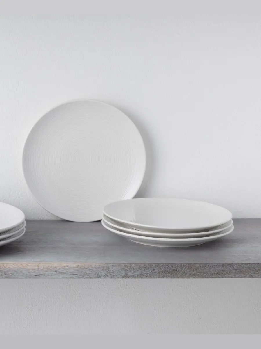 Набор из 4 салатных тарелок Swirl Coupe Noritake — изображение 3 из 6, белый
