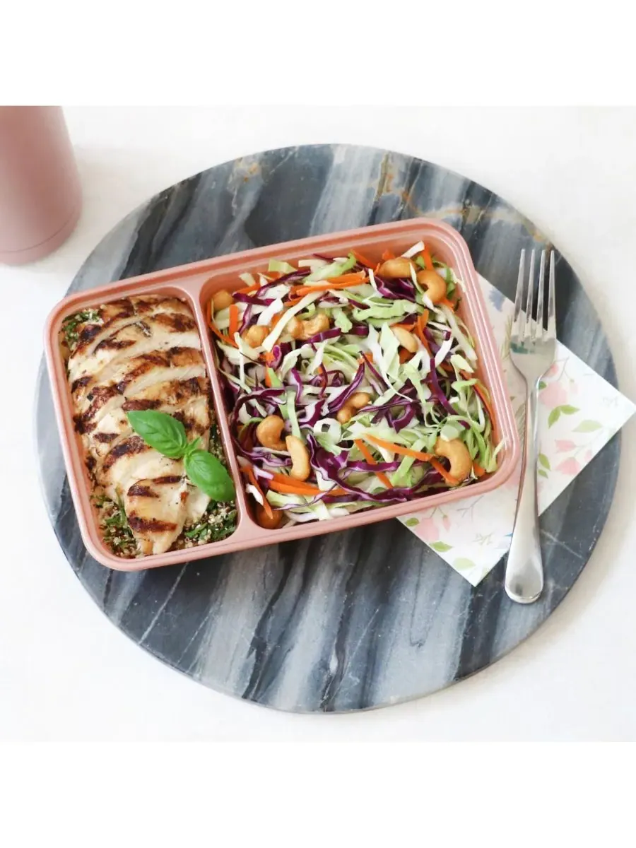 Контейнеры для хранения продуктов Food Prep с двумя отделениями, упаковка из 10 штук Bentgo — изображение 6 из 8, бордовый