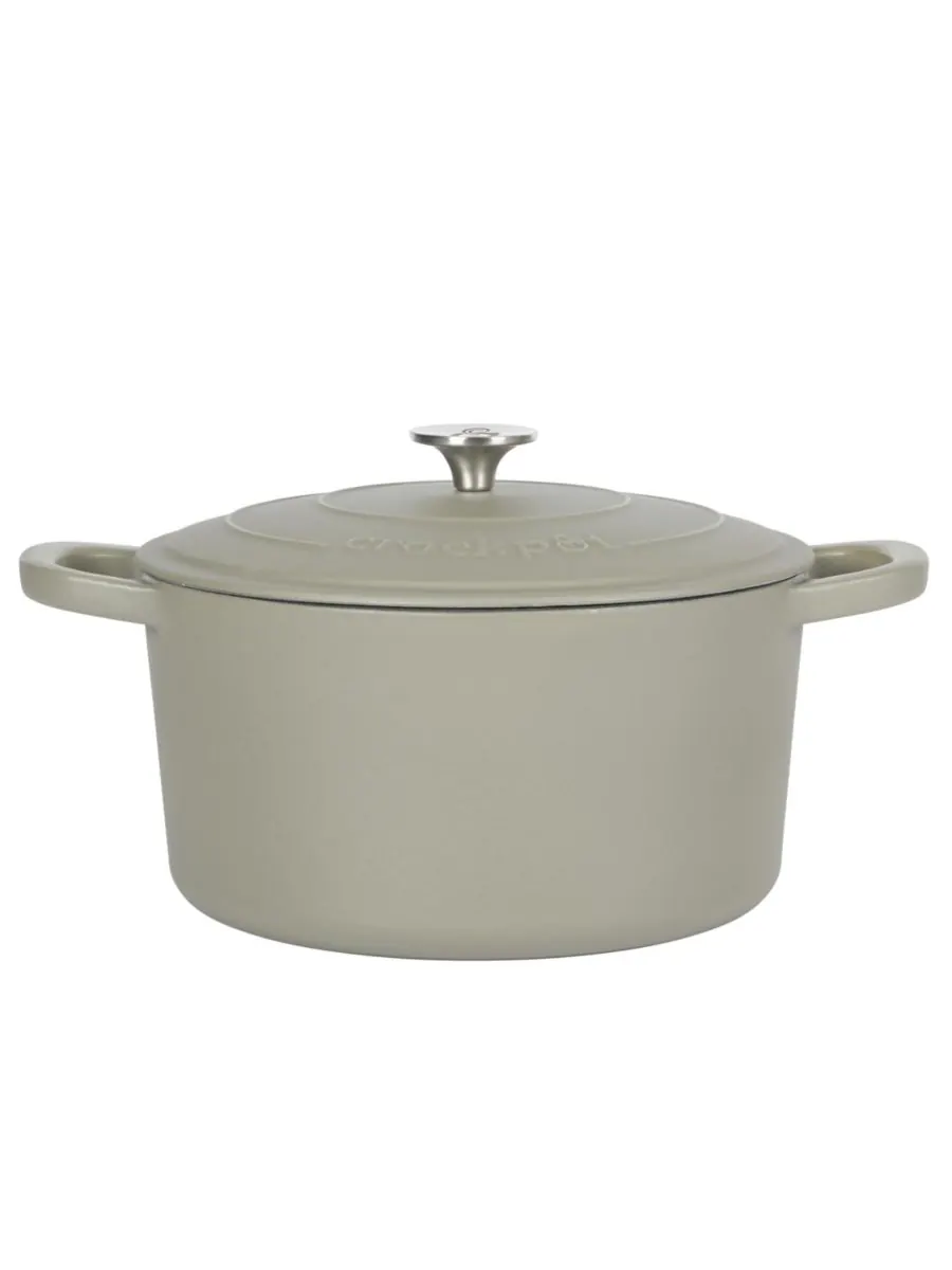 Круглая чугунная кастрюля Crock Pot Artisan объемом 7 кварт (7 литров) - матовый пыльно-розовый