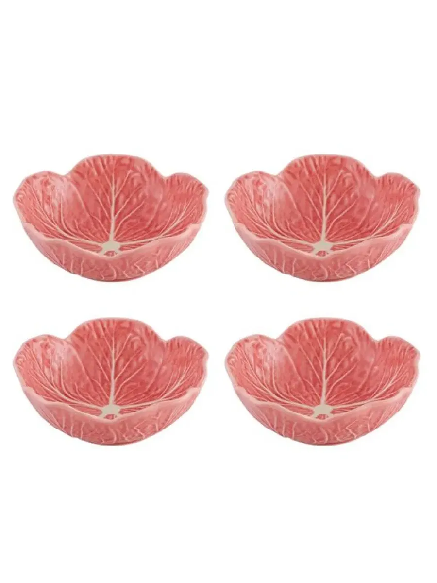 Набор из 4 пиал для хлопьев из коллекции Cabbage Pink Edition Bordallo Pinheiro — изображение 1 из 4, розовый