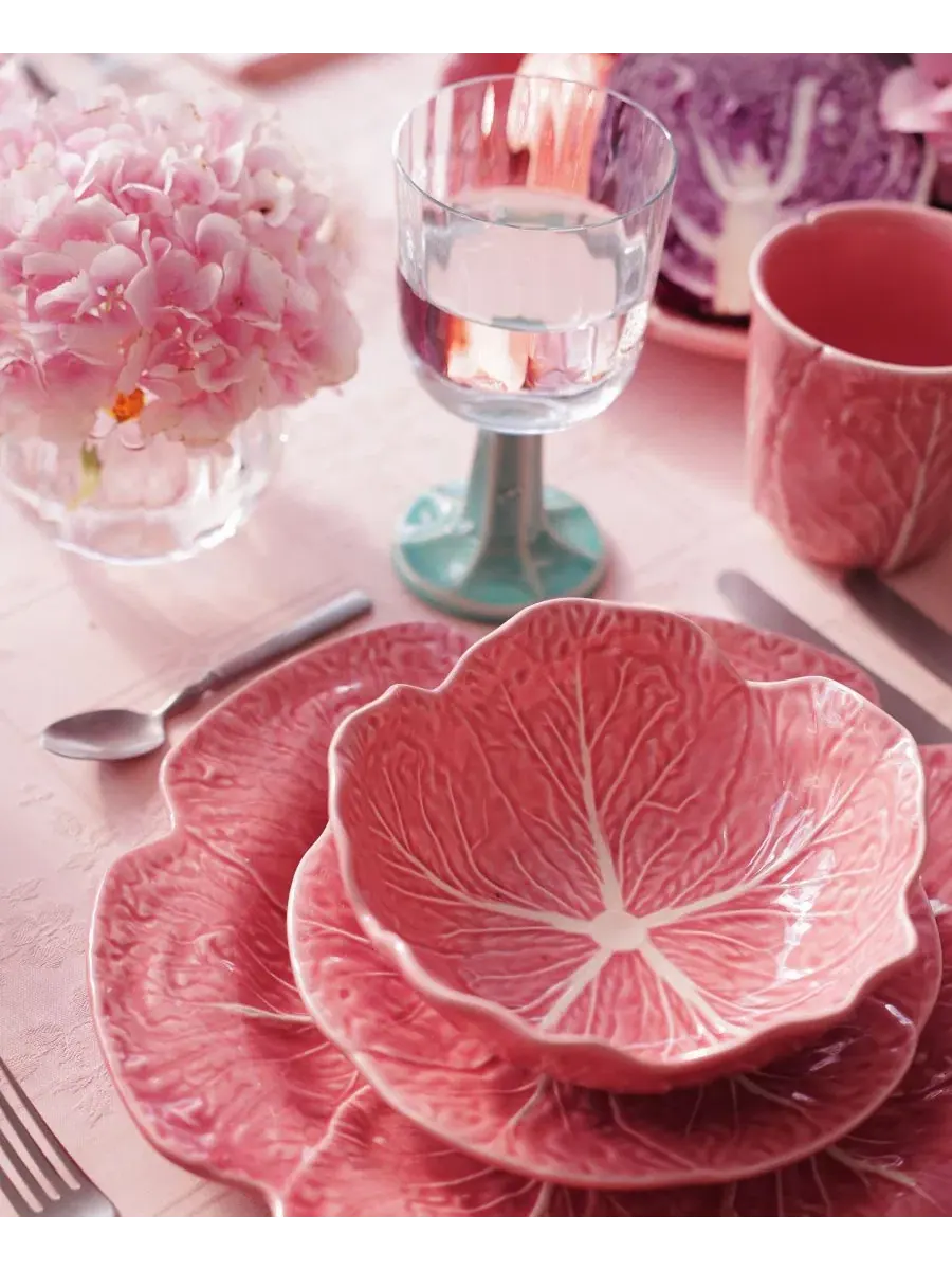 Набор из 4 пиал для хлопьев из коллекции Cabbage Pink Edition Bordallo Pinheiro — изображение 3 из 4, розовый