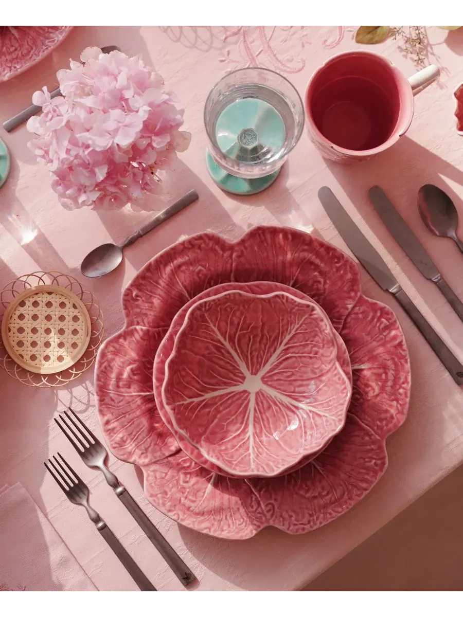 Набор из 4 пиал для хлопьев из коллекции Cabbage Pink Edition Bordallo Pinheiro — изображение 4 из 4, розовый