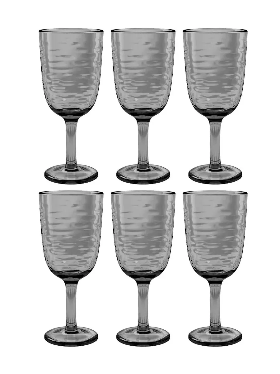 Набор из 6 бокалов для вина Foundry Acrylic Goblet Abode Homewares — изображение 1 из 4, серый